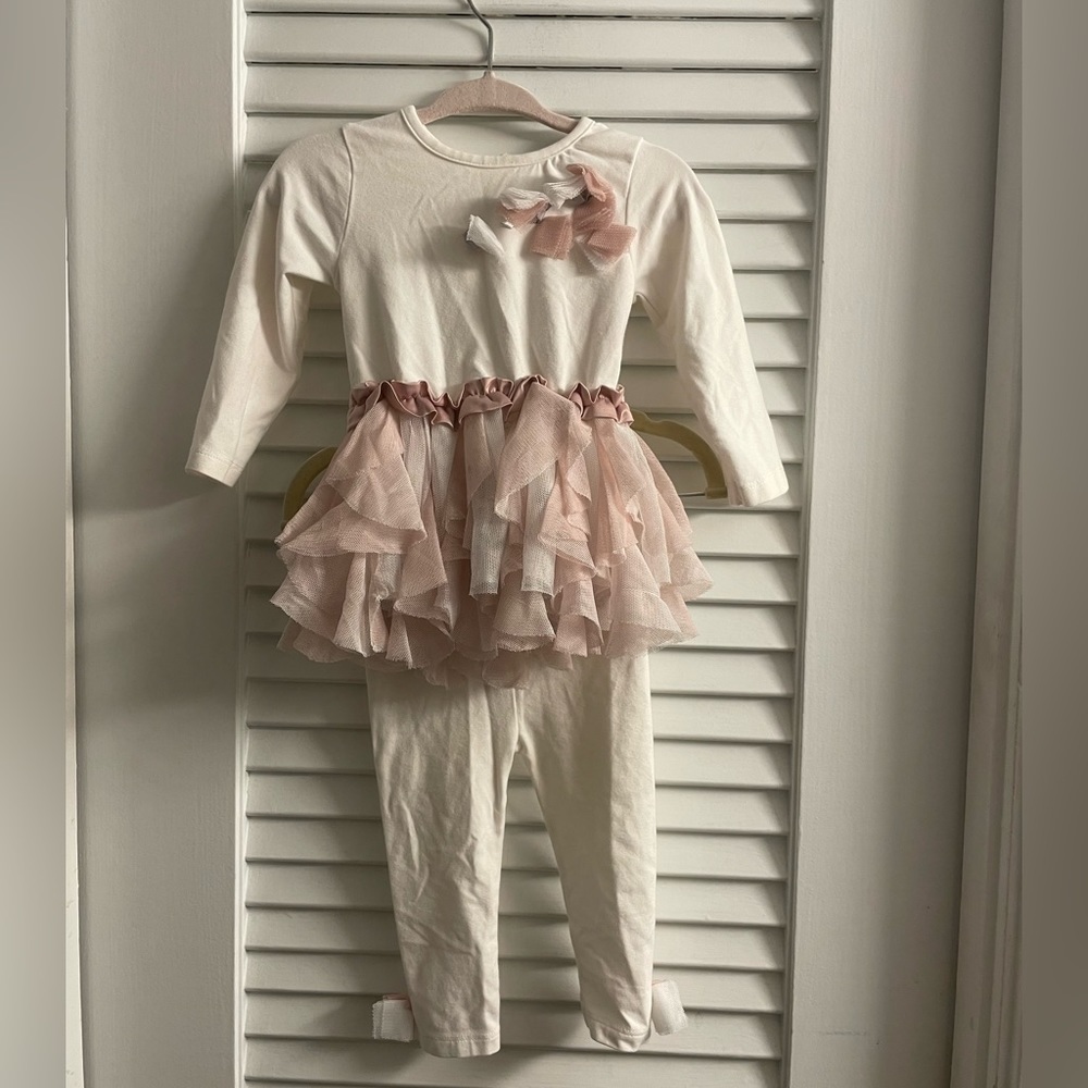 Miniclasix Tutu Pant Set W/Back Bow Detail Excellent Condition.Size 6M
